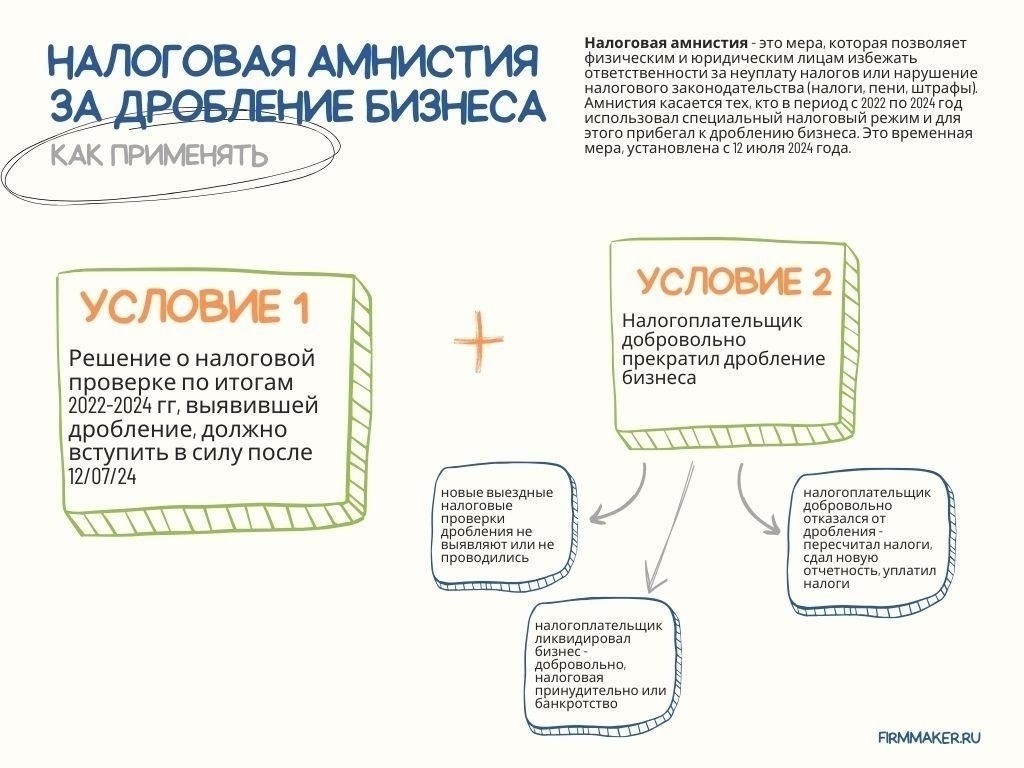 Кто может участвовать в амнистии по дроблению бизнеса?