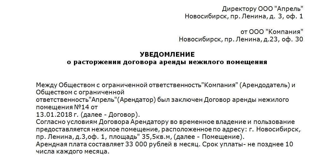 Основные элементы шаблона письма о расторжении договора для соглашений о недвижимости