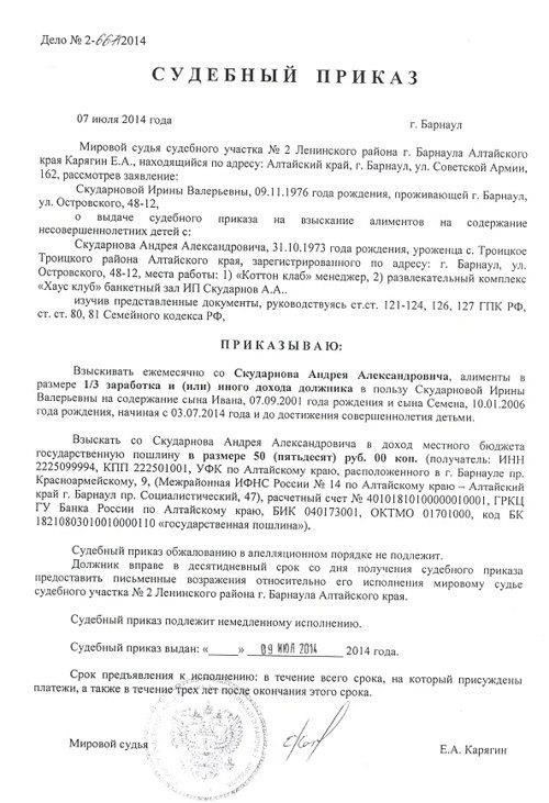 Срок действия судебного приказа о взыскании алиментов в Иркутске